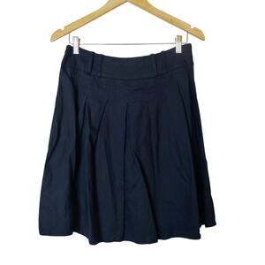 Vtg Cache Linen Blend Black Pleated Mini Skirt Small Minimalist 90s Quiet Luxury